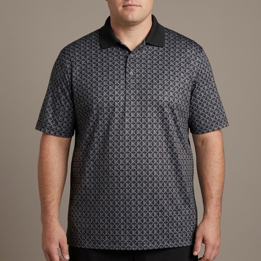 Greg Norman PlayDry Graphic Printed Short Sleeve Polo‎ Shirt Mens L EUC